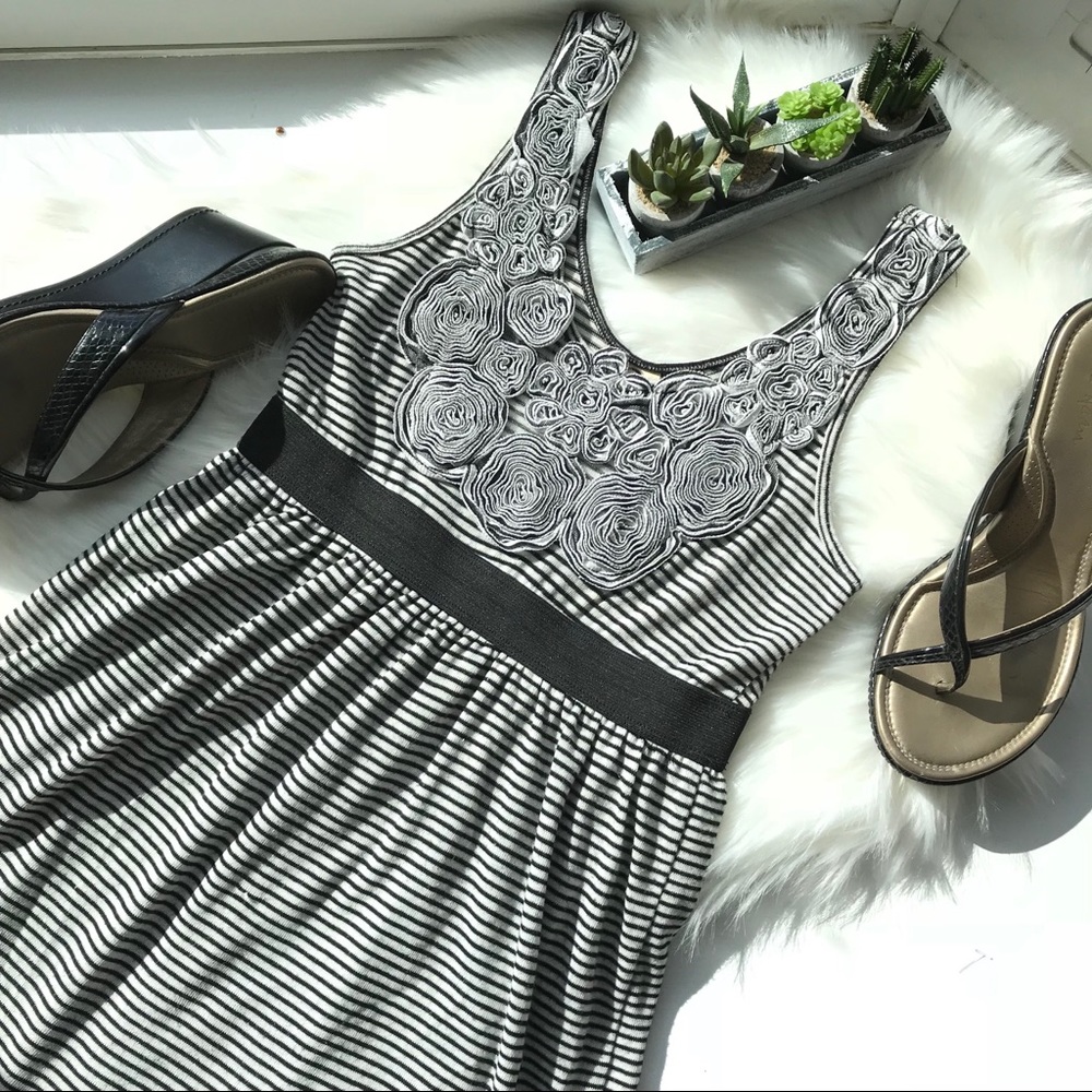 A is for Audrey Striped Jersey Mini Dress